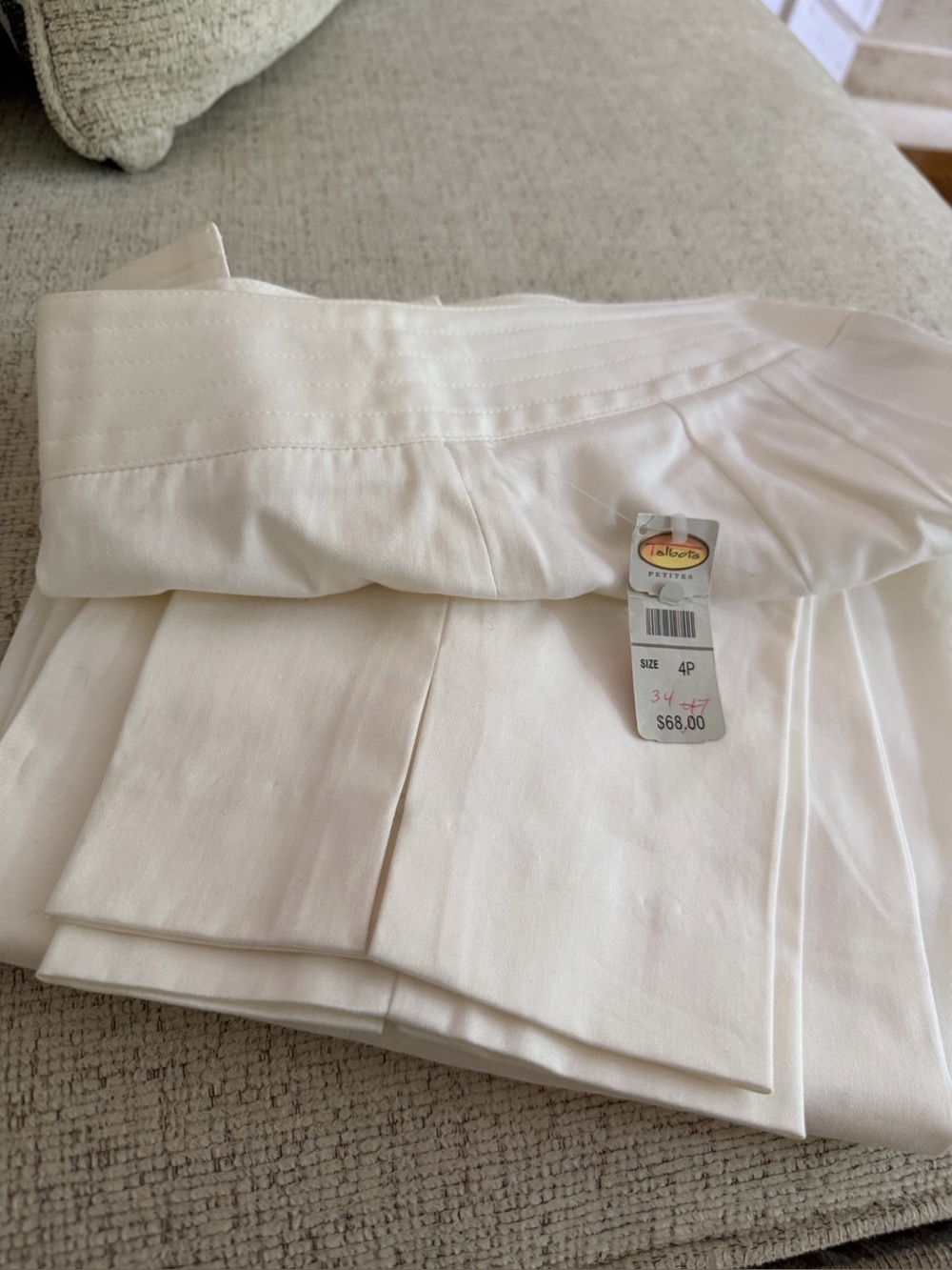 Talbots White Pleated Skirt - Petites